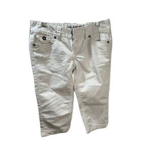 Rue21 Cream Denim Stretch‎ Easy Fit Capri Jeans Size 8